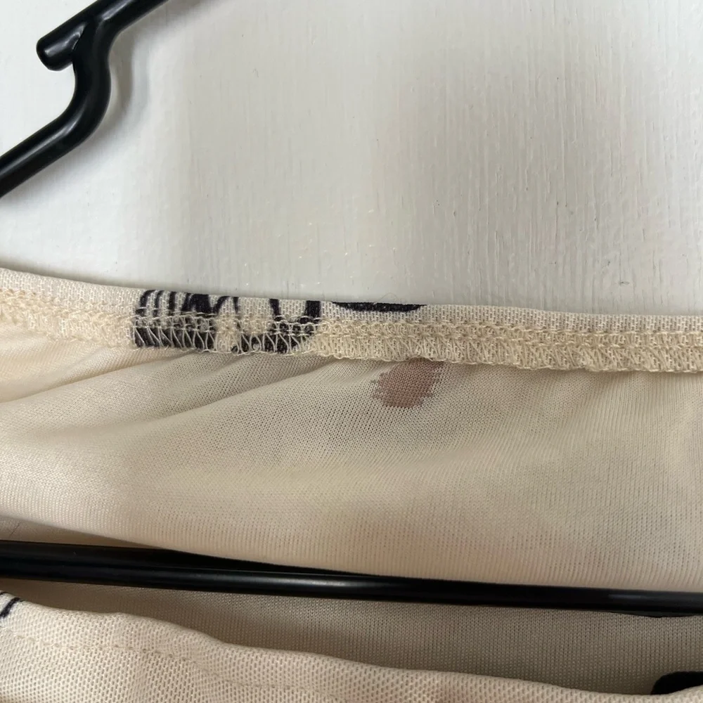 SHEIN Butterfly Print Crop Top - Cream - Picture 2 of 3